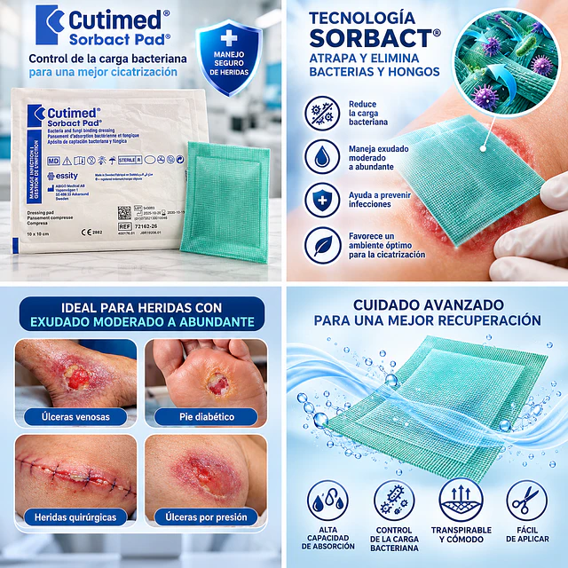 Cutimed Sorbact Pad 10X10cm - 1 Unidad