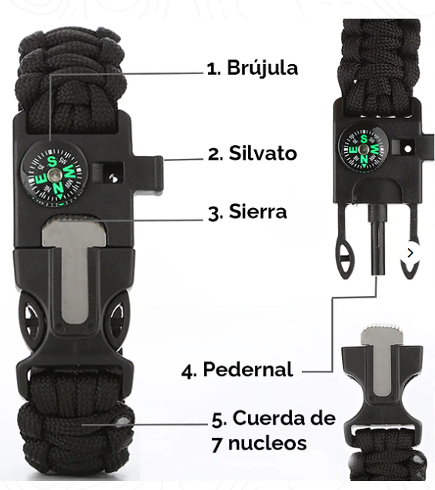 Pulsera multifunción negro 2