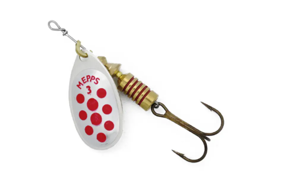 Spinner Mepps plata pto rojo #3 1