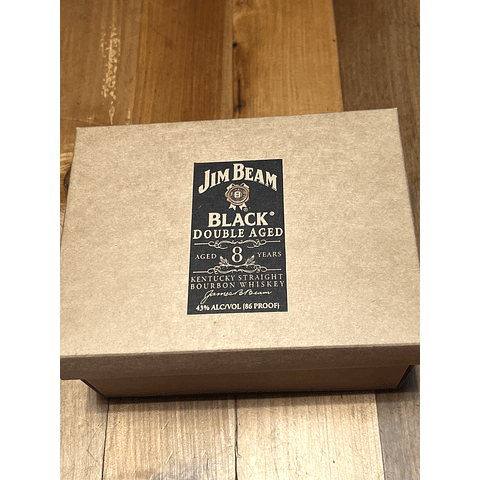 CAJA REGALO + 2 VASOS JIM BEAM +  50ML JIM BEAM BLACK BOURBON 