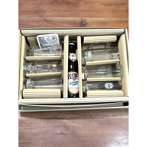 Set de 6 Vasos Cerveceros + Cerveza Alemana 500CC