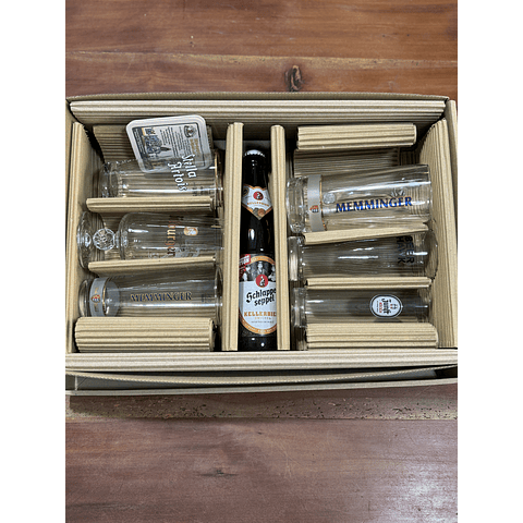 Set de 6 Vasos Cerveceros + Cerveza Alemana 500CC