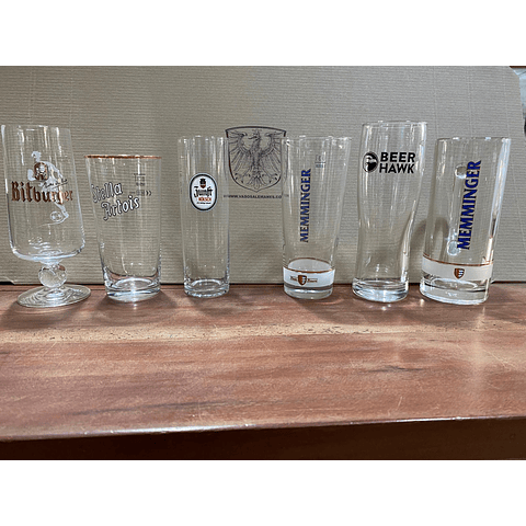 Set de 6 Vasos Cerveceros + Cerveza Alemana 500CC