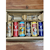 CAJA REGALO + PINTA BEER HAWK 500CC + PINTA BATTIN 500CC + 6 CERVEZAS ALEMANAS + POSAVASOS DE REGALO