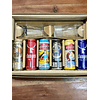 CAJA REGALO + PINTA BEER HAWK 500CC + PINTA SANDELS 500CC + 6 CERVEZAS ALEMANAS + POSAVASOS DE REGALO