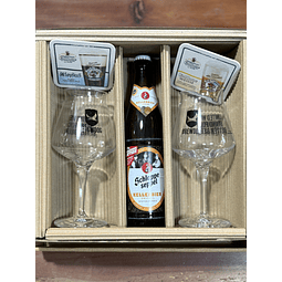 CAJA REGALO + 2 COPAS TEKU BREWDOG 330CC + CERVEZA ALEMANA + POSAVASOS DE REGALO