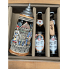 CAJA REGALO + JARRA ARTESANAL CON TAPA SCHWARZWALD TRADICIONAL 500CC +  2 CERVEZAS ALEMANAS + ABRIDOR DE ROBLE + POSAVASOS DE REGALO