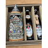 CAJA REGALO + JARRA ARTESANAL CON TAPA SCHWARZWALD TRADICIONAL 500CC +  2 CERVEZAS ALEMANAS + ABRIDOR DE ROBLE + POSAVASOS DE REGALO