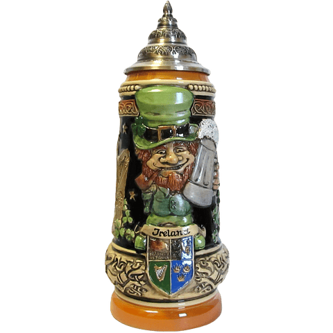 JARRA ARTESANAL MOTIVO IRLANDÉS AZUL COBALTO 500CC – PINTADO A MANO CON TAPA DE ESTAÑO (EDICIÓN LIMITADA)