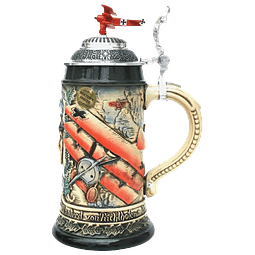 JARRO ARTESANAL ROTER BARON (El Barón Rojo) 500CC – HECHO A MANO CON TAPA DE AVIADOR  EDICIÓN LIMITADA