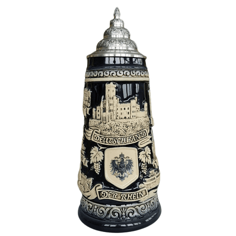 JARRA ARTESANAL RHEIN PANORAMA 500CC  CON TAPA DE ESTAÑO 