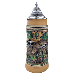 JARRA ARTESANAL NEUWEILER ELCH (ALCE) CON TAPA DE ESTAÑO 500CC