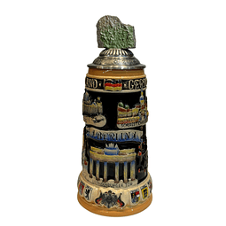 JARRA ARTESANAL BERLÍN  CON FRAGMENTO ORIGINAL DEL MURO DE BERLÍN 750CC