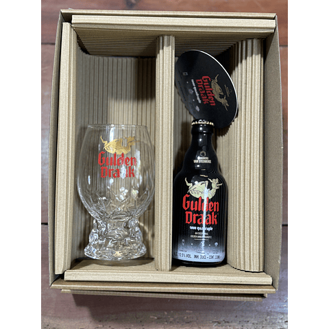  CAJA REGALO + VASO GULDEN DRAAK + CERVEZA GULDEN DRAAK 330CC + POSAVASO DE REGALO