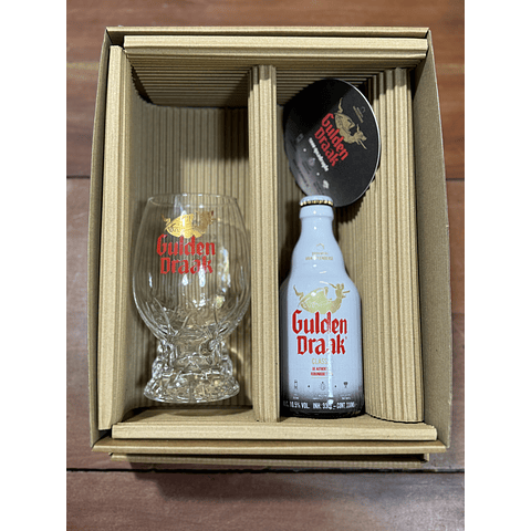  CAJA REGALO + VASO GULDEN DRAAK + CERVEZA GULDEN DRAAK 330CC + POSAVASO DE REGALO
