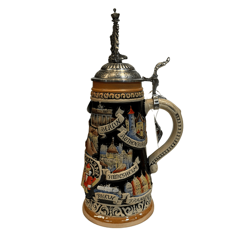 JARRA ARTESANAL DEUTSCHLAND PANORAMA CON TAPA ÁGUILA 500CC