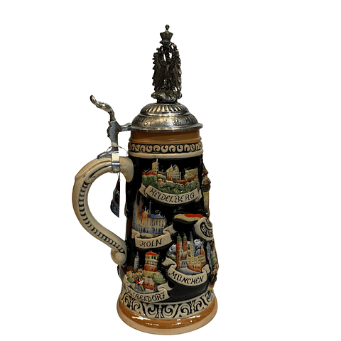 JARRA ARTESANAL DEUTSCHLAND PANORAMA CON TAPA ÁGUILA 500CC