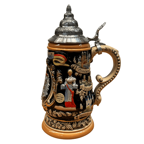 JARRA ARTESANAL ALEMANA CON TAPA - PAISAJES DE ALEMANIA 