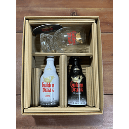 CAJA REGALO + VASO GULDEN DRAAK + 2 CERVEZAS GULDEN DRAAK 330CC + POSAVASO DE REGALO