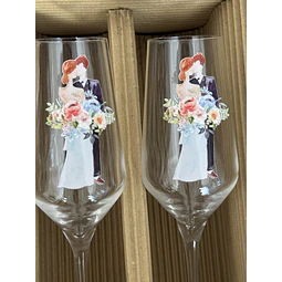SET REGALO  2 COPAS CHAMPAGNE NOVIOS