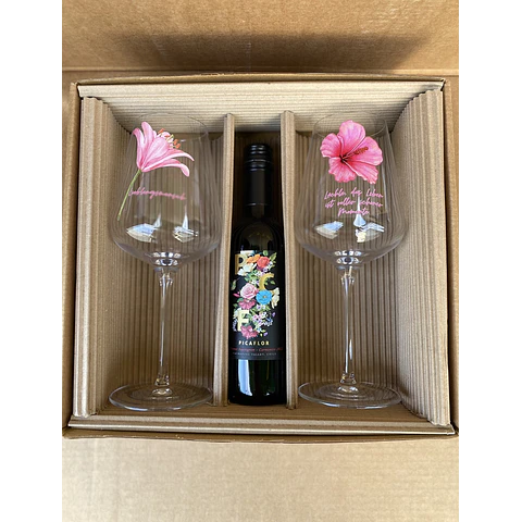 Regalo ideal Día de la Madre – Set Vino & Copas Diseño Exclusivo frases en alemán 