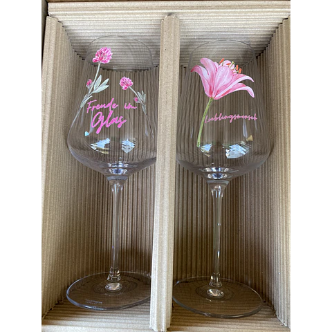 Regalo ideal Día de la Madre – Set Copas Diseño Exclusivo frases en alemán 