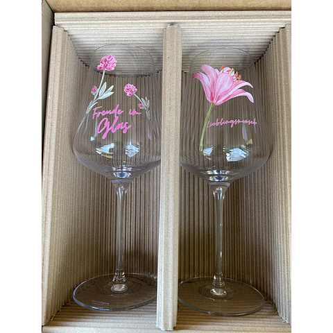 Regalo ideal Día de la Madre – Set Copas Diseño Exclusivo frases en alemán 