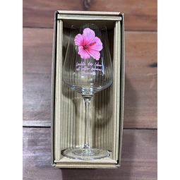 Copa de vino de cristal alemán con frase en alemán – Regalo Día de la Madre