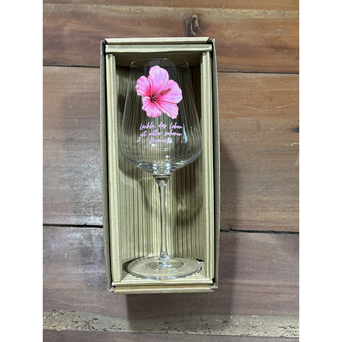 Copa de vino de cristal alemán con frase en alemán – Regalo Día de la Madre