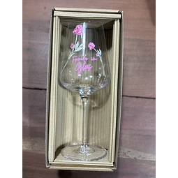 Copa de vino de cristal alemán “Freude im Glas” – Regalo para mamá