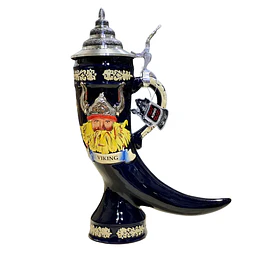 CHOPERO ARTESANAL DE CERÁMICA CUERNO VIKING 500CC