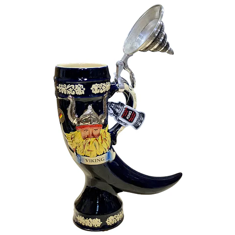 CHOPERO ARTESANAL DE CERÁMICA CUERNO VIKING 500CC