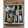 JARRA ARTESANAL - NEGRA DORADA CON TAPA Y  PLACA DE PELTRE  - MANGO DE ÁGUILA DORADO﻿ 400CC + 2 CERVEZAS ALEMANAS + ABRIDOR ROBLE Y POSAVASOS DE REGALO