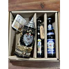 JARRA ARTESANAL - NEGRA DORADA CON TAPA Y  PLACA DE PELTRE  - MANGO DE ÁGUILA DORADO﻿ 400CC + 2 CERVEZAS ALEMANAS + ABRIDOR ROBLE Y POSAVASOS DE REGALO