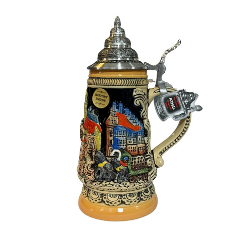 JARRA ARTESANAL DE CERÁMICA MÜNCHEN ESCUDO DE LA CIUDAD 250CC