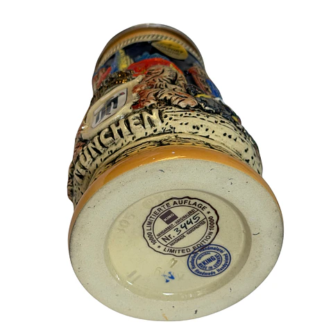JARRA ARTESANAL DE CERÁMICA MÜNCHEN ESCUDO DE LA CIUDAD 250CC
