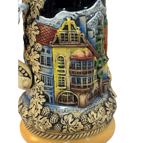 JARRA CERVECERA ARTESANAL ALEMANA CON TAPA DE PELTRE - MÜNCHEN FRAUENKIRCHE 500CC 
