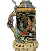 JARRA CERVECERA ARTESANAL ALEMANA DE CERÁMICA CON TAPA ESTAÑO BAYERN-BAVARIA 500CC 