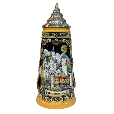 Jarra Cervecera Artesanal Alemana Neuschwanstein 500cc con Tapa de Zinn