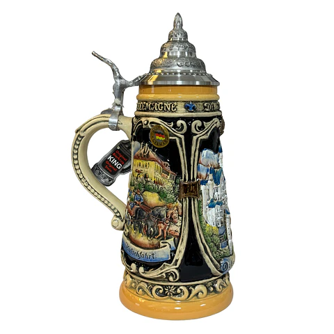 Jarra Cervecera Artesanal Alemana Neuschwanstein 500cc con Tapa de Zinn