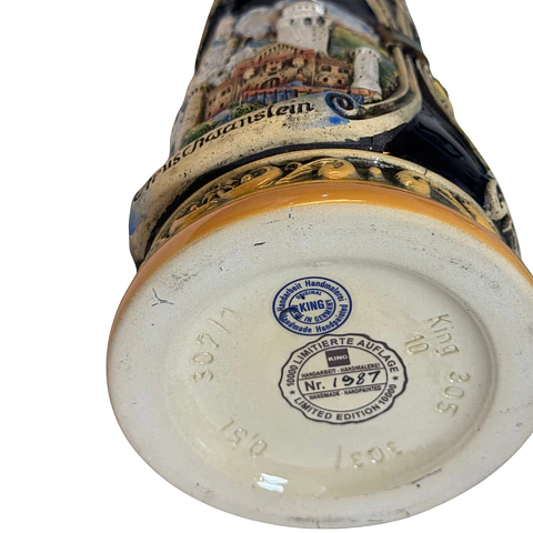 Jarra Cervecera Artesanal Alemana Neuschwanstein 500cc con Tapa de Zinn