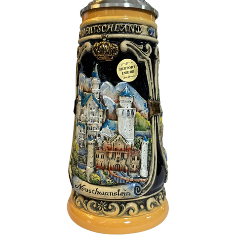 Jarra Cervecera Artesanal Alemana Neuschwanstein 500cc con Tapa de Zinn
