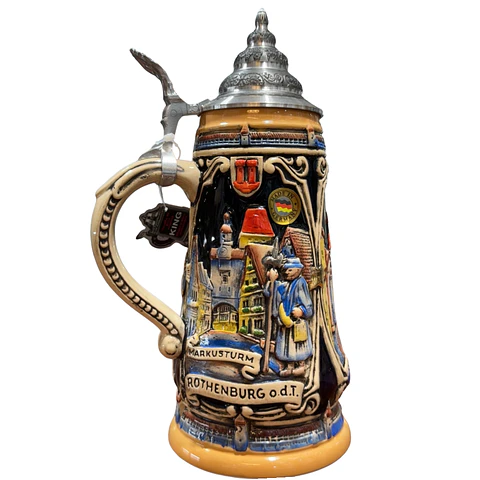 Jarra Cervecera Artesanal Alemana con Tapa de Estaño – Rothenburg ob der Tauber 500cc