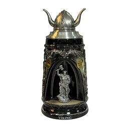 Jarra Cervecera Vikinga Nordic Grotto con Tapa de Casco Vikingo 500cc – Edición limitada