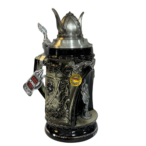 Jarra Cervecera Vikinga Nordic Grotto con Tapa de Casco Vikingo 500cc – Edición limitada