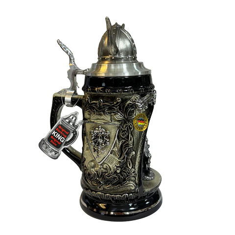 Jarra Cervecera Vikinga Nordic Grotto con Tapa de Casco Vikingo 500cc – Edición limitada