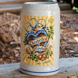 1 JARRA CERVECERA OFICIAL OKTOBERFEST MÜNCHEN 2021 CERÁMICA 1 LITRO