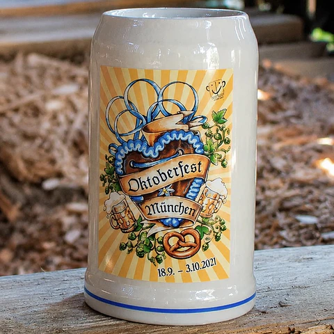 1 JARRA CERVECERA OFICIAL OKTOBERFEST MÜNCHEN 2021 CERÁMICA 1 LITRO