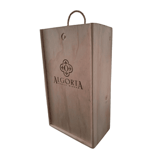 Caja de madera Algorta para dos botellas de vino