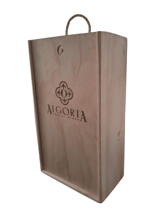 Caja de madera Algorta para dos botellas de vino 1